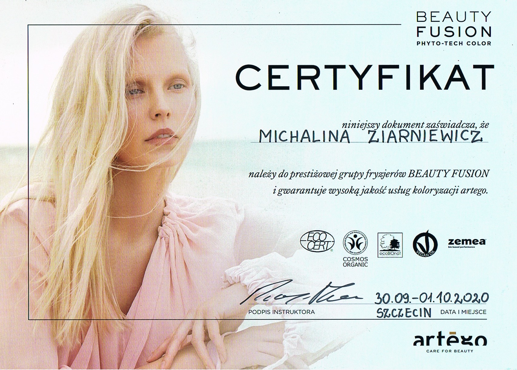 Beauty Fusion Cert Michalina